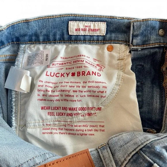 Lucky Brand Sweet Mid Rise Straight Women’s Jeans Size 10/30 - Picture 8 of 10